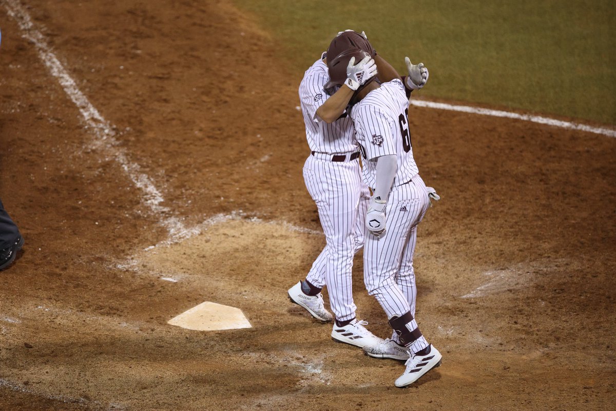AggieBaseball's tweet image. A pair of freshmen homers up our lead to 16-1 in the eighth!

#GigEm