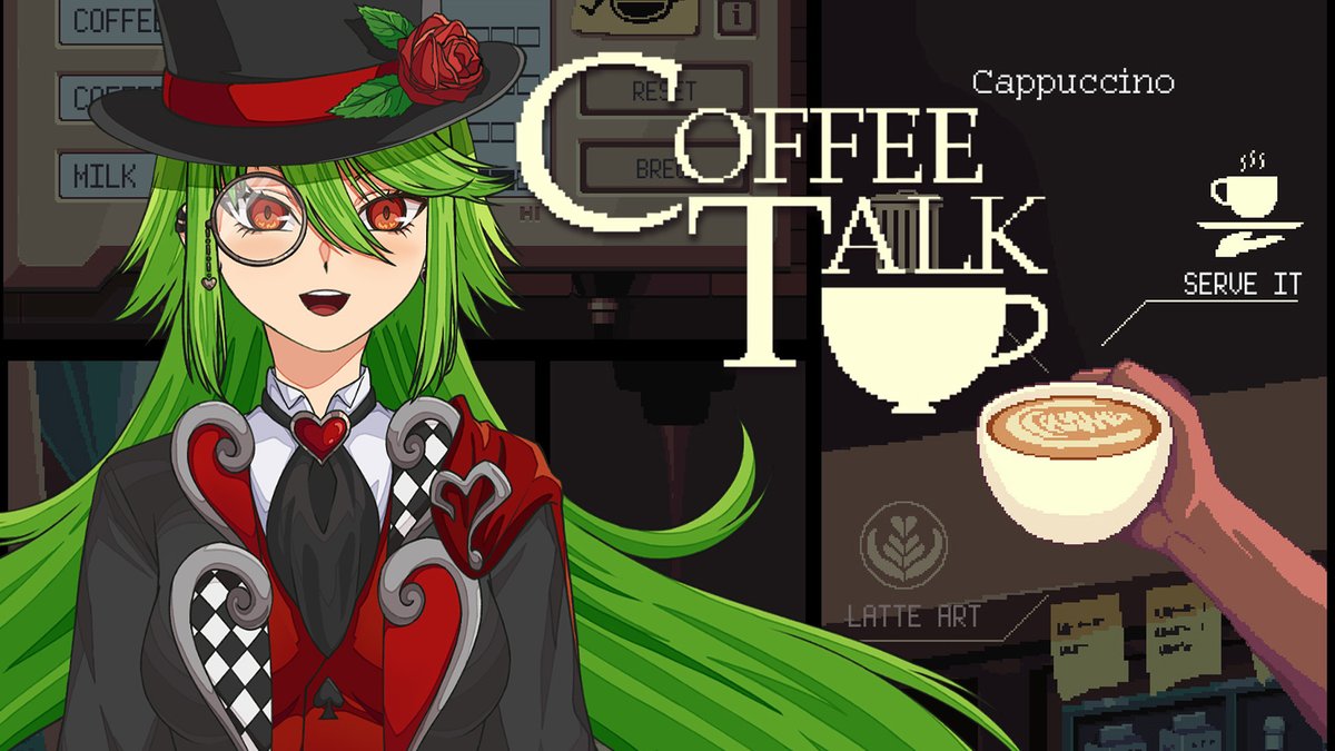 ReynaChapeau's tweet photo. It's finally hot beverage season, and the art of making coffee is so relaxing!! Making more than one cup of coffee seems wasteful though since I can't drink all of it, so let's make some pixel coffee in Coffee Talk! We start in ~1 hour!! #ReyNOW #ENVtuber
https://t.co/e7pTIEJBIc https://t.co/CobOJomut2