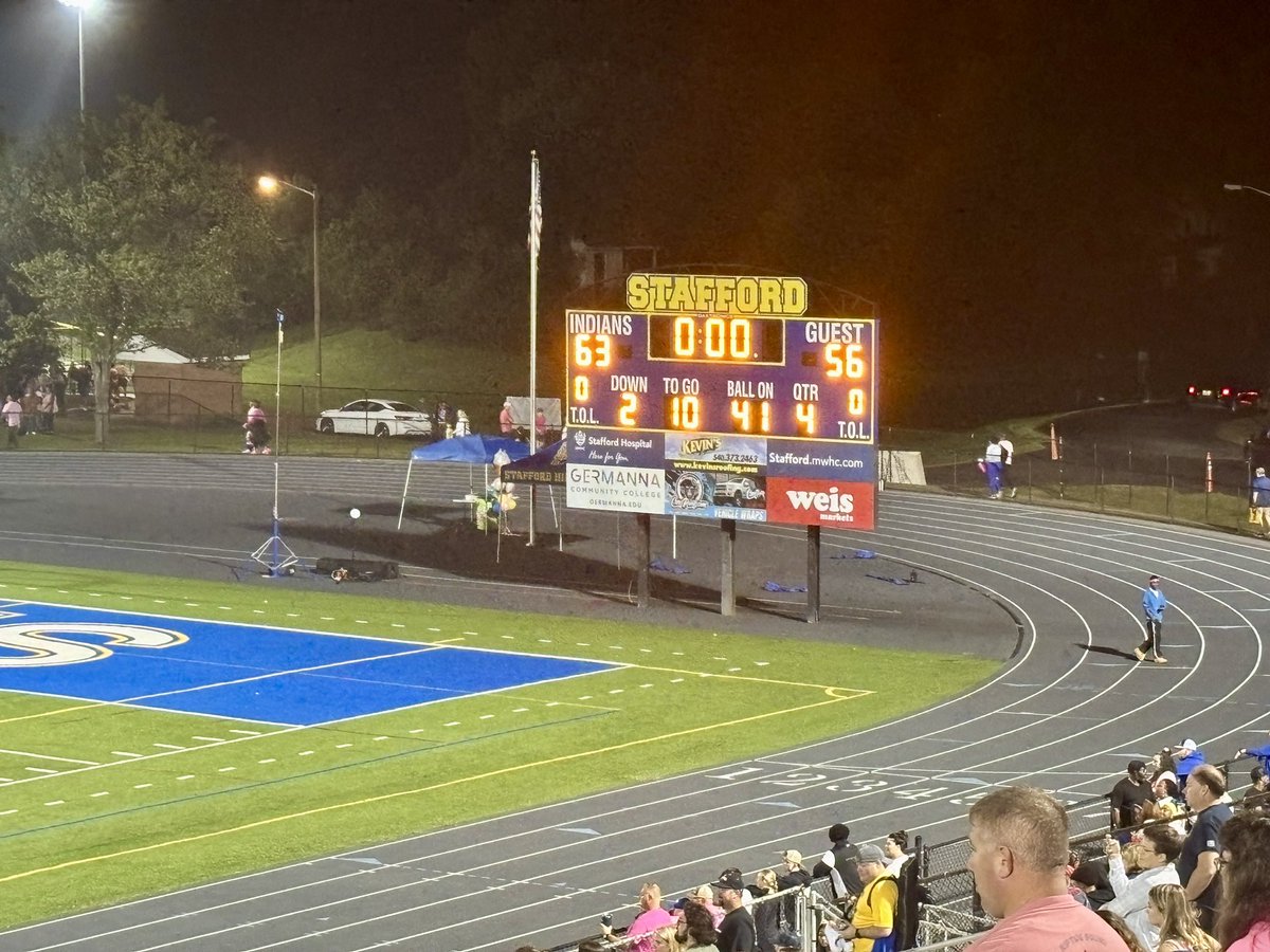 <a href="/SHSIndiansFB/">Stafford Indians Football</a> is 6-0!!! Congrats on winning the homecoming game against BPHS! <a href="/SHSIndianNation/">SHSIndians Athletics</a> <a href="/shsindiantribe/">Stafford High School</a>
