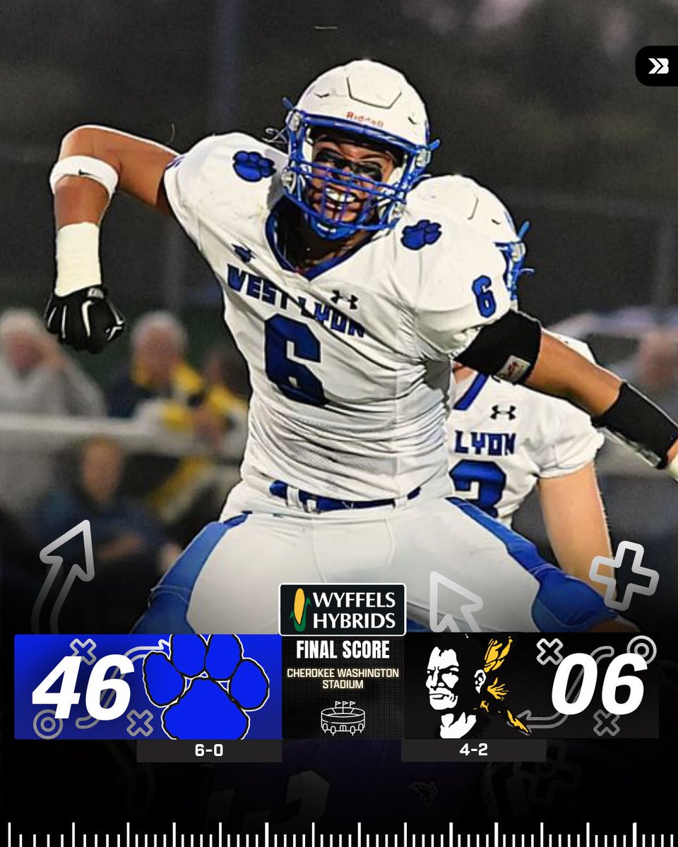 🚨FINAL SCORE🚨

The #1 Team in Class 2A gets the win over Cherokee Washington 🔥

#iahsfb 📸: <a href="/ryantimmerman3/">Ryan Timmerman</a>