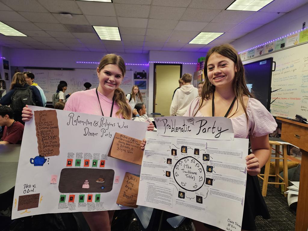 Klein Oak AP Euro students rocked their Reformation Dinner Party presentations
<a href="/KleinOak/">Klein Oak HS</a> <a href="/MsColeSSSpec/">Jill Cole</a> <a href="/thomashensley/">Thomas Hensley</a> <a href="/rjordan114/">Robert D Jordan Jr</a> <a href="/KleinISD/">Klein ISD</a> <a href="/KleinISD_AdvAca/">Advanced Academics</a>