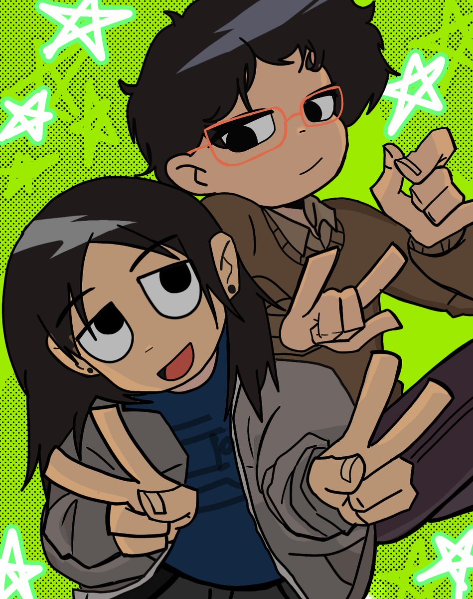 SamWho_0's tweet image. finally had someone to do this with me :))
#ScottPilgrimTakesOff 
#template
#friends