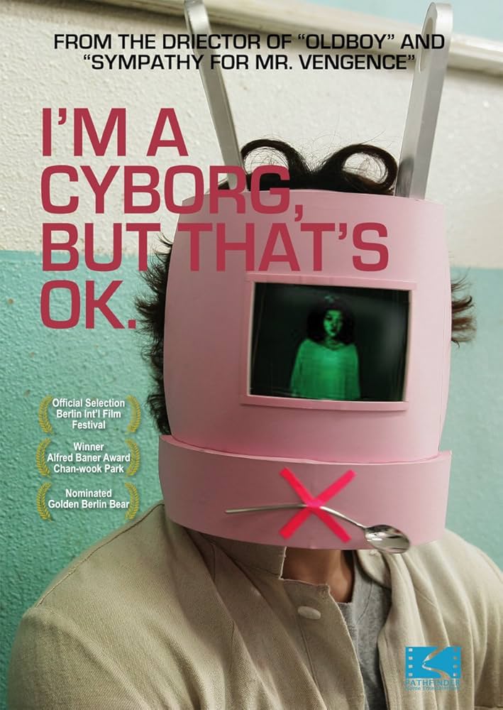 60sgrl's tweet photo. im a cyborg, but thats OK ’’   ———   dir. park chanwook, 2006.
•   pica.

a girl who is convinced that she is a combat cyborg finds love in a psychiatric hospital. from the director of “old boy” and “lady vengeance.” https://t.co/VvM36lchqZ