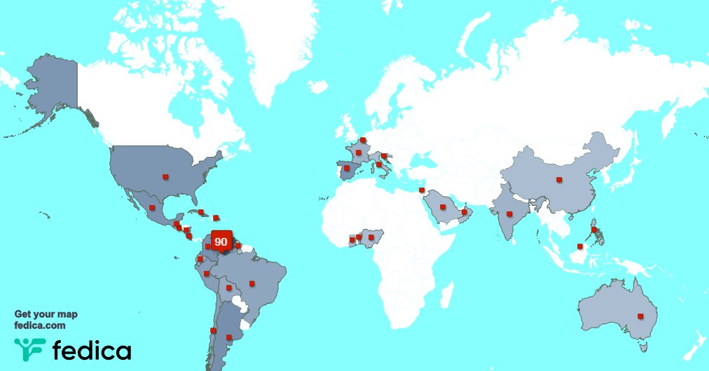 Muchas gracias a mis 4 nuevos seguidores desde Venezuela, y más durante la última semana. fedica.com/!Elifervasquez