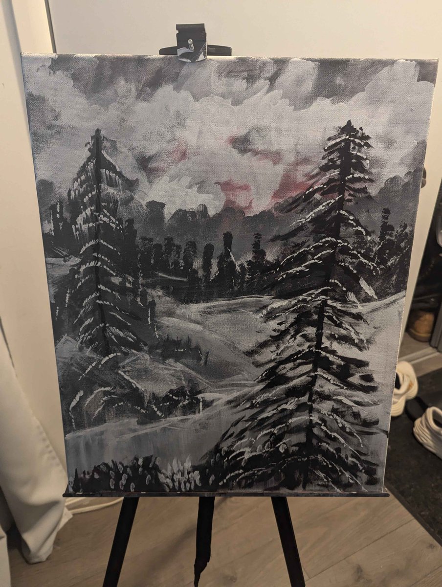 My first Bob Ross painting stream went well!