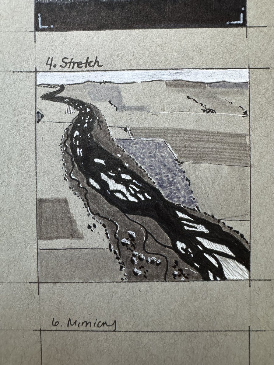 Today’s @nebraskawildlifeeducation #inktober theme was ‘Stretch.’ The Platte River (plus the North and South Platte), illustrated here, stretches across Nebraska and is important to much of Nebraska’s wildlife.