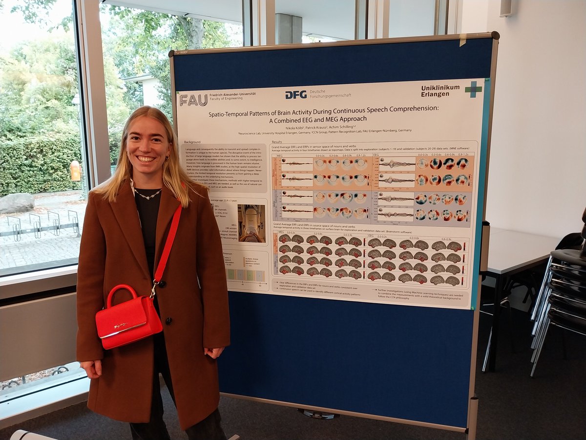 Patrick Krauss (@krauss_pk) on Twitter photo Excited to share Nikola Koelbl’s poster at #ESLP2024 on brain activity during continuous speech! Using #EEG + #MEG, we found distinct patterns for #nouns, #verbs, & #adjectives. Big step in understanding #semantic & #syntactic processing! #Neuroscience <a href="/maier_ak/">Andreas K. Maier</a> <a href="/UniFAU/">FAU Erlangen-Nbg</a> Excited to share Nikola Koelbl’s poster at #ESLP2024 on brain activity during continuous speech! Using #EEG + #MEG, we found distinct patterns for #nouns, #verbs, & #adjectives. Big step in understanding #semantic & #syntactic processing! #Neuroscience <a href="/maier_ak/">Andreas K. Maier</a> <a href="/UniFAU/">FAU Erlangen-Nbg</a>