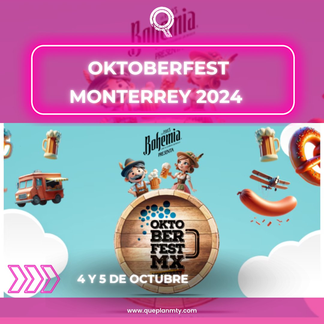 QuePlanenMty's tweet photo. 🍺 ¡El Oktoberfest Monterrey 2024 ya está aquí! Disfruta de una experiencia única llena de cerveza, comida deliciosa y buena música hoy y mañana en el Parque Fundidora. 🎉 https://t.co/qlowODFwiy