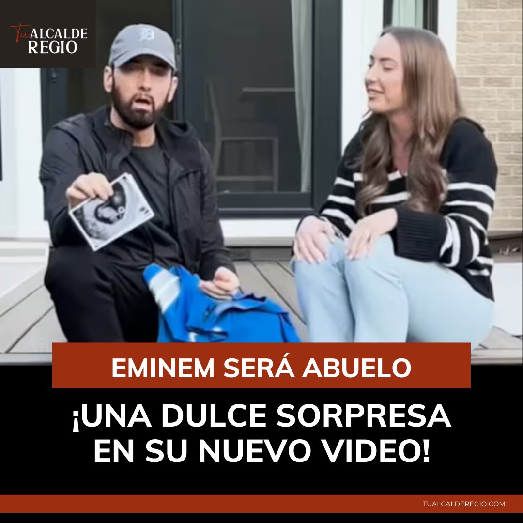 AlcaldeRegio's tweet photo. ¡Eminem sorprende a todos! En su nuevo video 'Temporary', anuncia que pronto será abuelo. Hailie Jade, su hija, está esperando su primer bebé. 💙👶 ¡Increíble noticia para los fans! ¿Qué te parece este giro en la vida del rapero? #Eminem #HailieJade #FuturoAbuelo #Temporary https://t.co/CgQ4Tc0dox