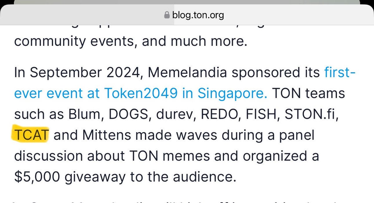GhostWhalin's tweet photo. $TCAT just got a shoutout on @ton_blockchain 's official blog, solidifying our place as a true BLUECHIP on $TON!

The future is looking extremely bullish – we're just getting started! ⚡️ @TonCatonTon https://t.co/VXAlMlTCtv