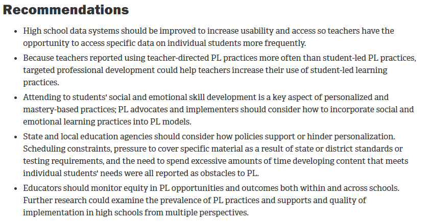 JennaGLit's tweet photo. "High School Teachers' Perceptions and Use of #PersonalizedLearning: Findings from the American Teacher Panel" #EdChat #pblchat #edtech
https://t.co/vGw00j48QR https://t.co/oJ2TZDinkb