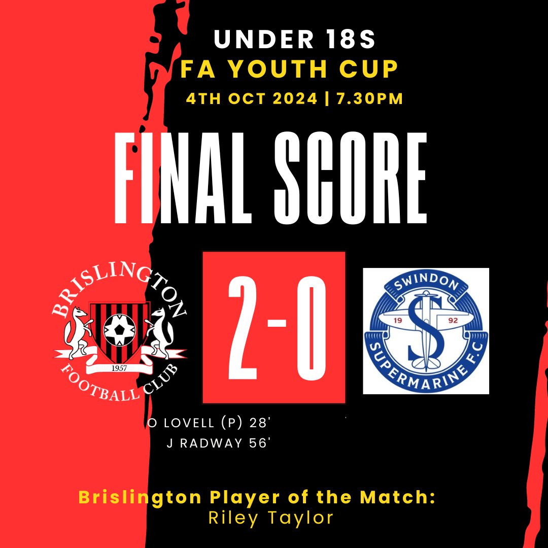 brisfcu18's tweet image. ⚽️ Bris U18s continue their FA Youth Cup run with a brilliant 2-0 win against a strong Swindon side! Every player gave their all, backed by fantastic support from a packed home crowd. Thank you to everyone who came down! 💪🙌 #FAYouthCup #12thMan 
@BrislingtonFC @swsportsnews