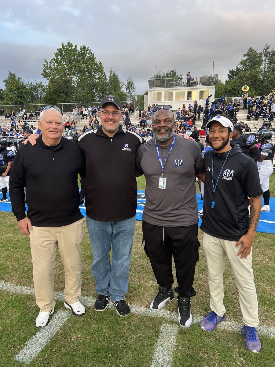 All four Blake Head Coaches in program history are in the building tonight - Marv Garlick (1999-2004), Tony Nazzaro (2005-2016), DeShawn Anderson (2017-2021) and our current coach, Bryon Marshall! Homecoming and Year of the Coach in MCPS!