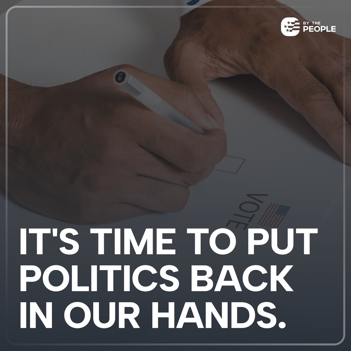 BythePeople_US's tweet photo. Too often, it feels like politics is controlled by a distant few. But with ByThe People, we’re bringing it back where it belongs—into the hands of the people who matter most: you.

Let's reclaim our voice and reshape the future together. Visit link in bio to learn more. https://t.co/80UF8WsRqE