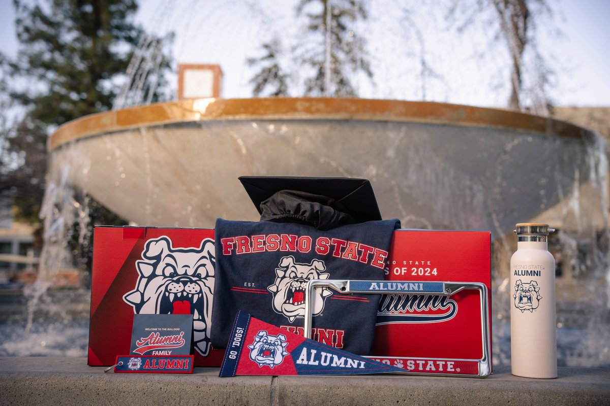 FresnoStateAlum's tweet image. Congrats, Fall 2024 grads! 🎉 Grab your exclusive Grad Box with an alumni key tag, paw pin, t-shirt, pennant & more! Limited quantities—claim yours: bit.ly/3Y9arFP 🎓
Buy by Dec 6, pick up by Dec 13 at Smittcamp Alumni House.
*Cap, gown, & tassel not included.