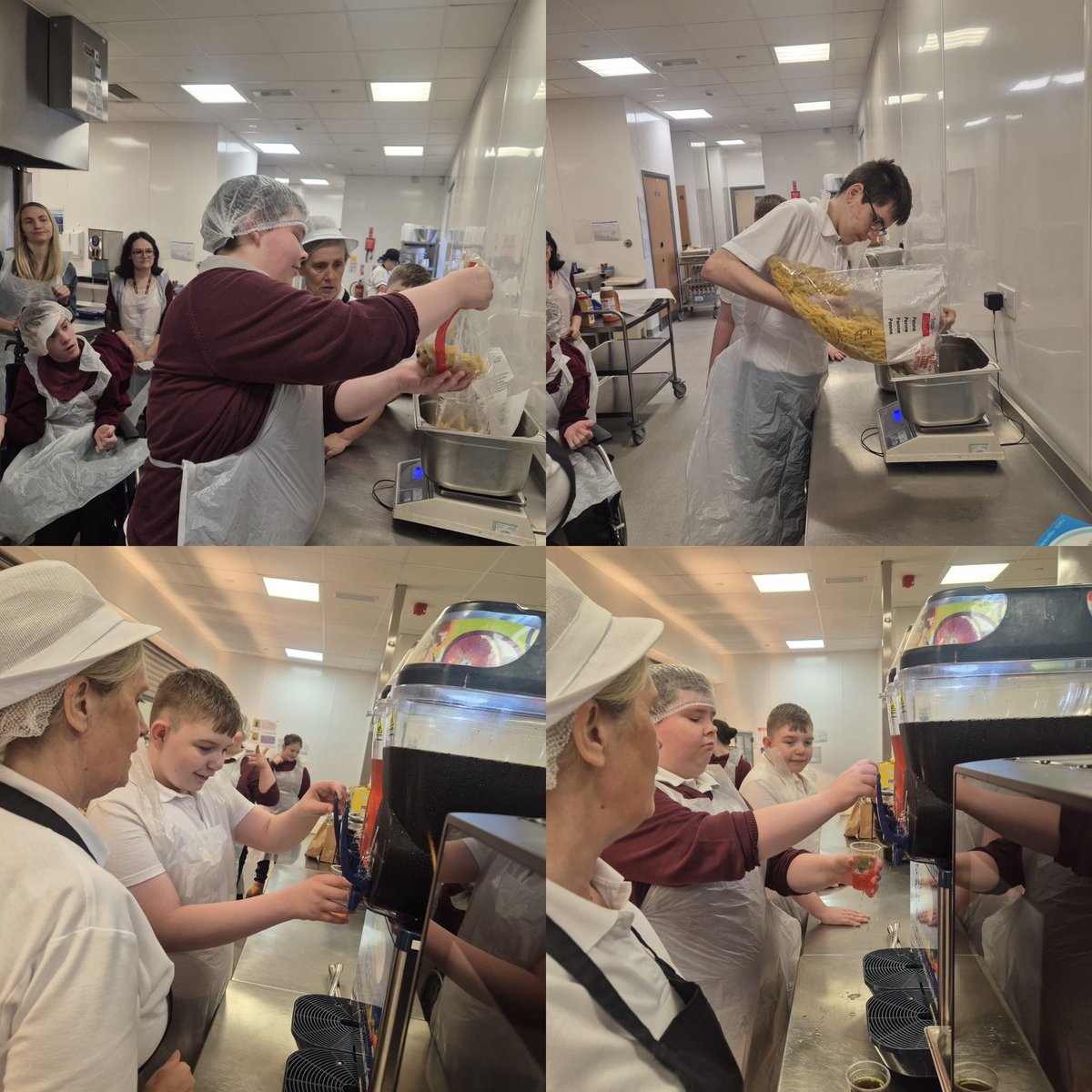 AlloaEASN's tweet image. Elm Class had a wonderful visit to our school kitchen. They helped prepare lunch, learned how to make a slush and practiced using the oven. Great teamwork and learning in action! #cookingskills #teamwork @AlloaAcademy