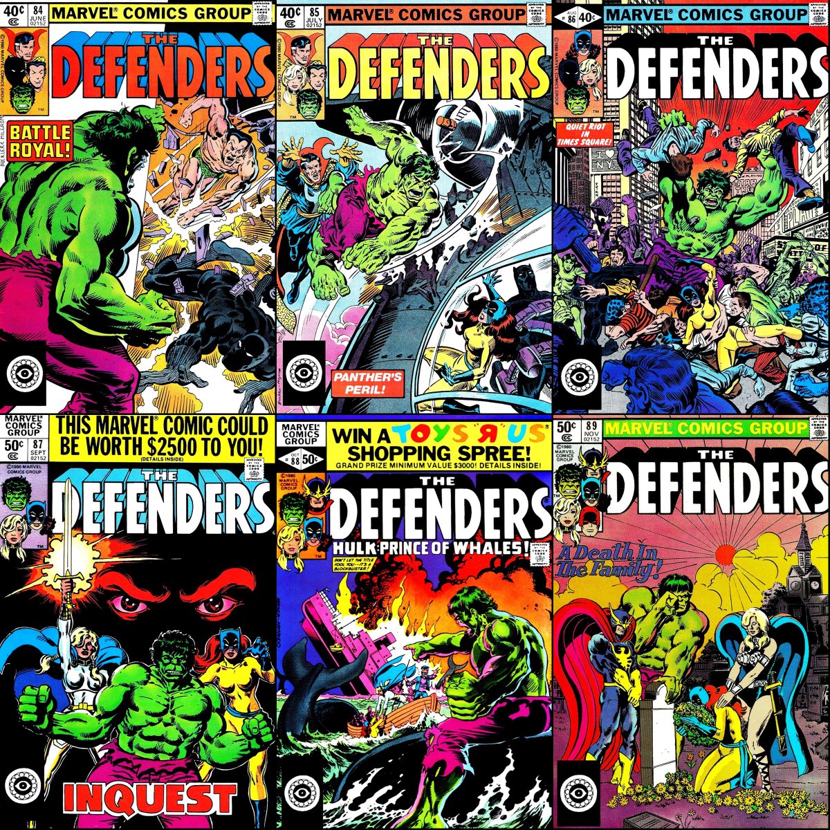 ClassicMarvel_'s tweet photo. Defenders #84-89 cover dated June-November 1980. https://t.co/OBBd6YPEDr