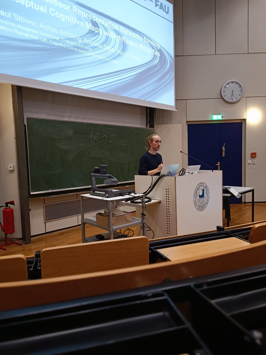 Patrick Krauss (@krauss_pk) on Twitter photo Excited about Paul’s talk at #ESLP2024: "Neural Successor Representation Networks Forming Conceptual Cognitive Maps" Paul did an amazing job! His research enhances #AI by using #place & #grid cells with #multimodal and #language inputs, improving #LLMs <a href="/maier_ak/">Andreas K. Maier</a> <a href="/UniFAU/">FAU Erlangen-Nbg</a> Excited about Paul’s talk at #ESLP2024: "Neural Successor Representation Networks Forming Conceptual Cognitive Maps" Paul did an amazing job! His research enhances #AI by using #place & #grid cells with #multimodal and #language inputs, improving #LLMs <a href="/maier_ak/">Andreas K. Maier</a> <a href="/UniFAU/">FAU Erlangen-Nbg</a>