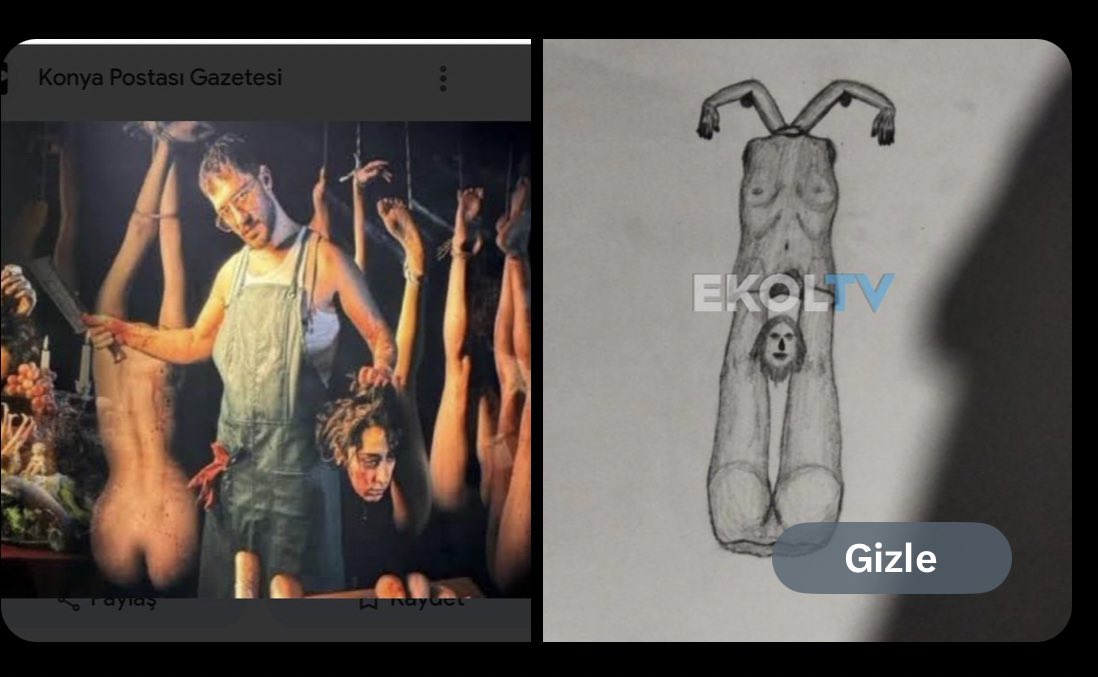 Kadın kasabı “sanatın” bugün İstanbul surlarında hayat buldu.
İlham verdin,gurur duy kendinle Uraz Kaygılaroğlu.
Türk halkı bu “sanatını” unutmayacak,hesap vereceksin.
#hassasiçerik