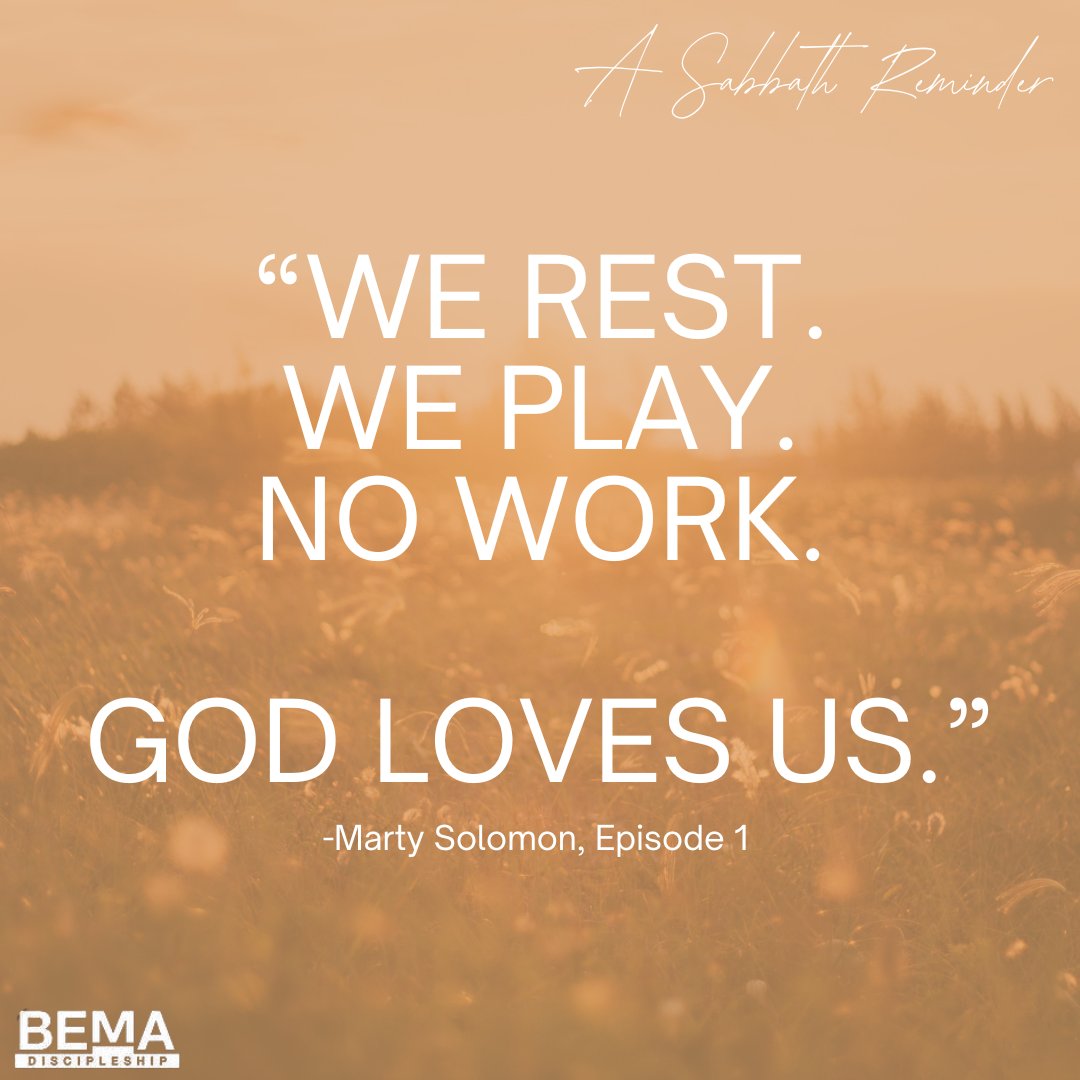 the_BEMA's tweet photo. A Sabbath Reminder

Whether you are able to take the whole day or steal just a few quiet moments, may you find space to rest, to play, stop working, and know that God loves you. https://t.co/bOhRjWAb2j