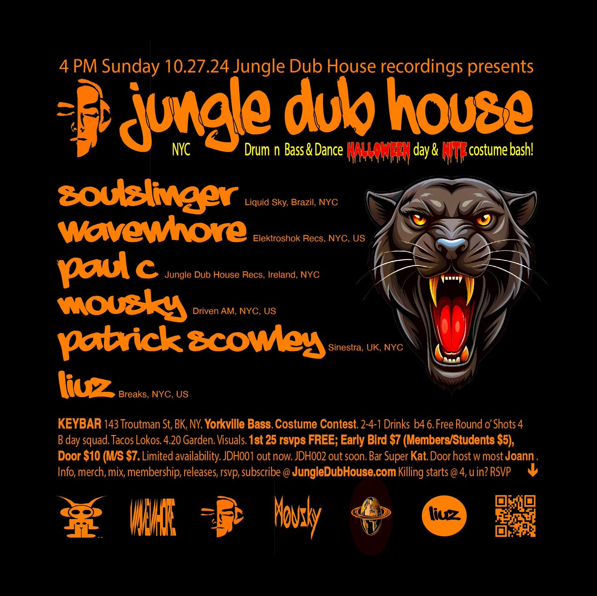 I'm playing a #Halloween day &amp; night #party on Sunday 10/27/24 in #Brooklyn... check out the #event page for more #info!! facebook.com/events/8183082…
#jungle #drumandbass #electronicdancemusic #bushwick #newyorkcity #nightlife #bassmusic #nyc #electronicmusic #dnb #costumeparty #F4F