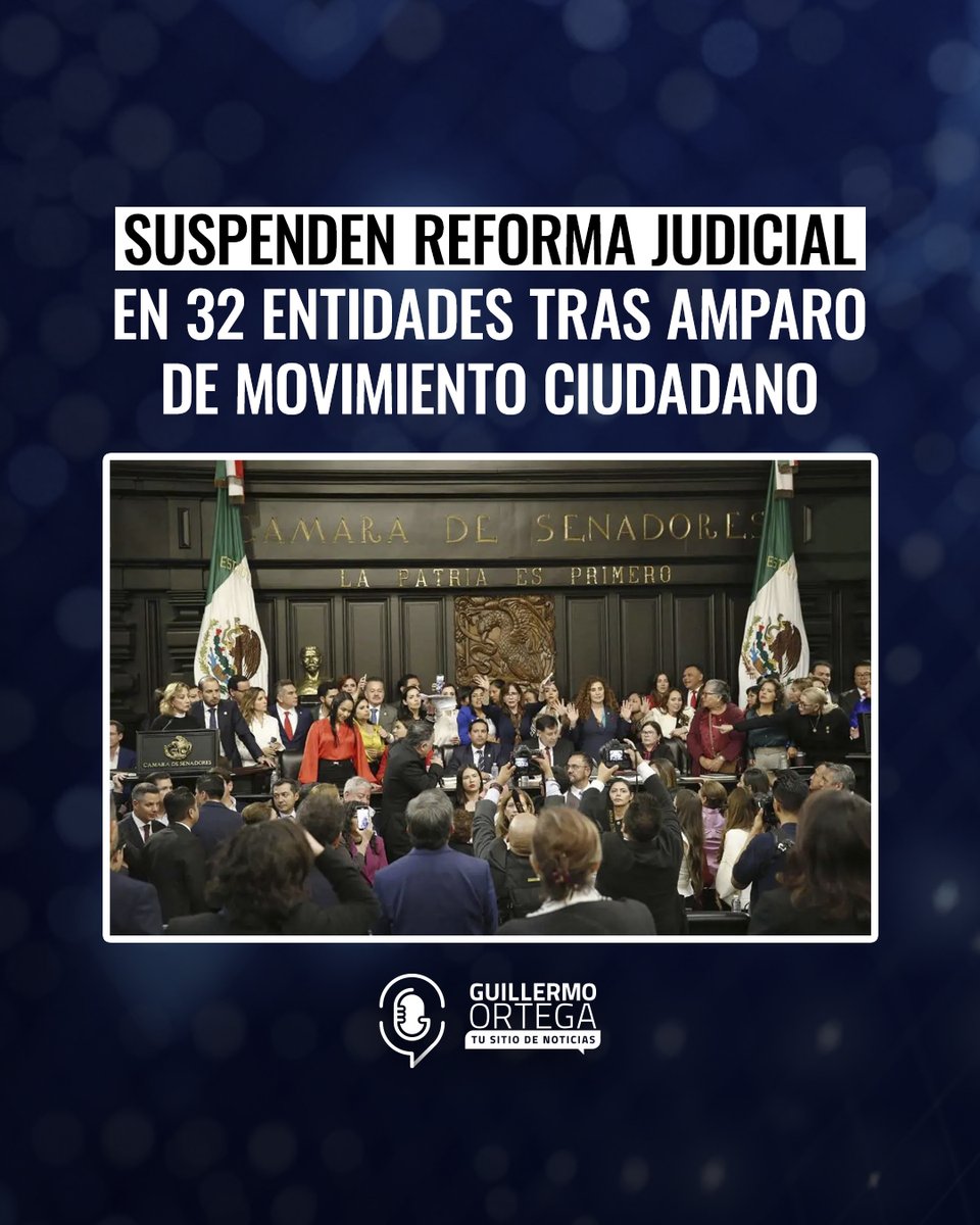 🚨ÚLTIMA HORA: Suspenden Reforma Judicial en las 32 entidades tras amparo de Movimiento Ciudadano.
👉tinyurl.com/bdd96vw6