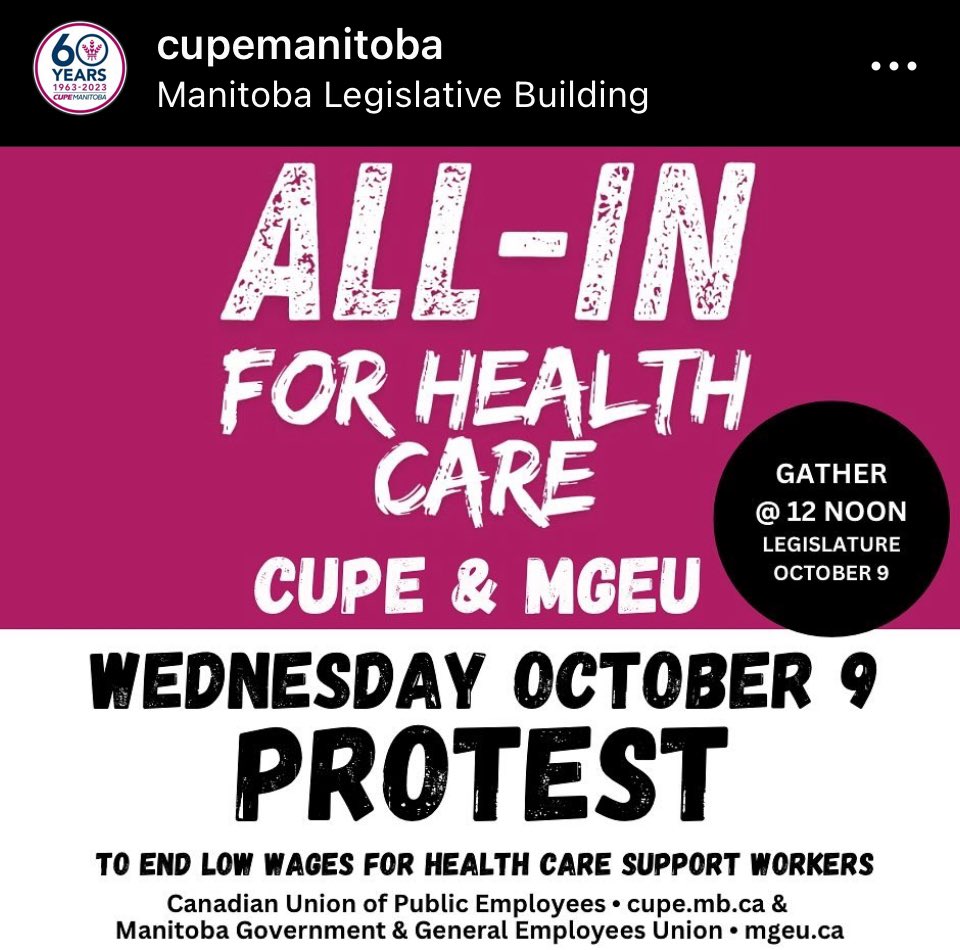 LouLouKolt19's tweet photo. Protest happening on Wednesday!
#CUPEMB #MGEU #UnionStrong https://t.co/TZRugS1zkw