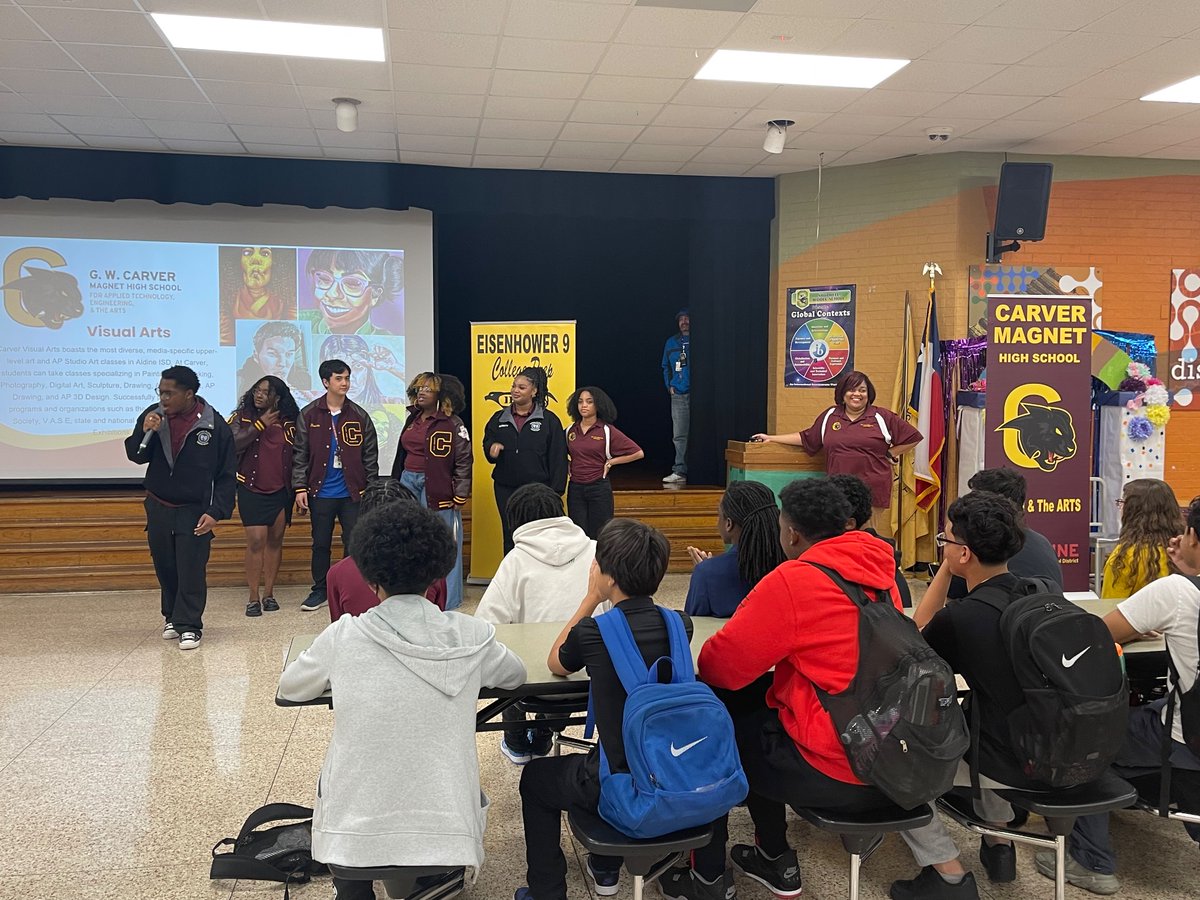 Carver Ambassadors 1st recruitment event of the year with Choice Schools! Thanks <a href="/ShotwellMS_AISD/">Shotwell Middle School - Aldine ISD</a> &amp; <a href="/Impact_AISD/">Impact Leadership Academy at Wilson</a> for being great hosts! <a href="/AldineISD/">Aldine ISD</a> <a href="/AldineChoice/">Aldine ISD Choice Schools</a> <a href="/OOT_AldineISD/">Office of Transformation</a> <a href="/drgoffney/">Dr. LaTonya M. Goffney</a> <a href="/LW_est1980/">LaKeshia Williams M.Ed.</a> <a href="/XMRaldine/">XMR</a> <a href="/RoshundaJK/">Roshunda Jones-Koumba</a>