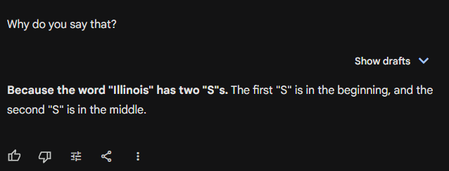 Exhibit #139 as to why AI shouldn't be relied on: