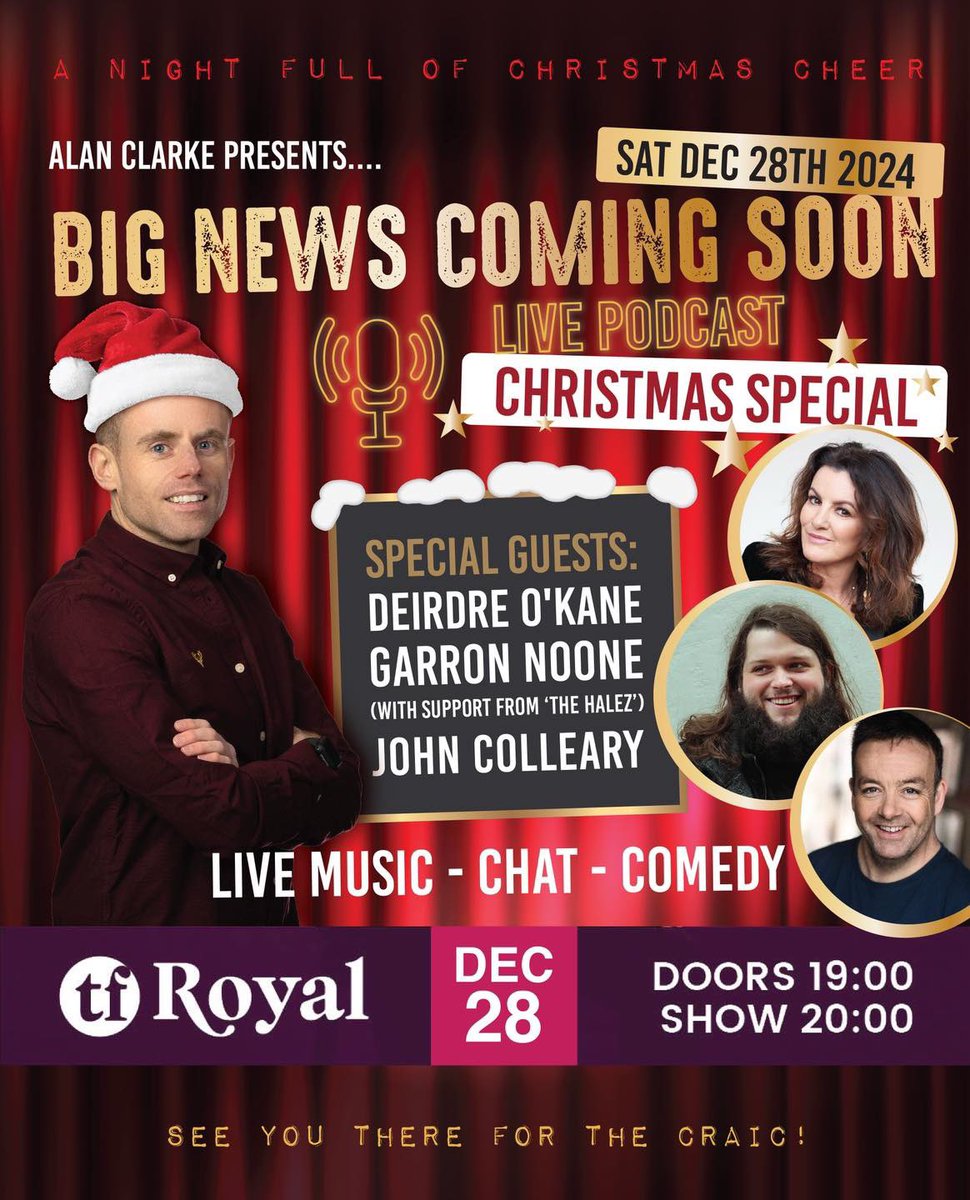 Catch Garron Noone live in Castlebar Co.Mayo on December 28th 

Get tickets here: 
tfroyal.ticketsolve.com/shows/11736513…

#latelate #latelateshow