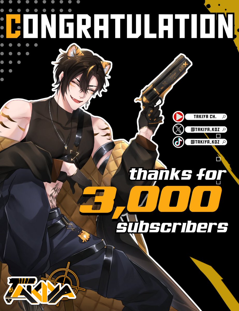 V_enur's tweet photo. ขอแสดงความยินดีกับ ทากิยะเดอะเสือ 🐯💰
ที่มีผู้ติดตามใน YouTube ครบ 3,000 คน 🔥
นักล่าค่าหัวที่หาเงินประทังชีวิต สู้ชีวิตแต่ชีวิตบอก "มาดิ!?"
มาเป็น แก้งทิกะ กันเถอะ🧡
ช่องทางการติดตามเสือ
YT : https://t.co/SnvquaZLgJ
X : https://t.co/v63sEUfh5x
#VenurProject
#Vtuber #VtuberTH https://t.co/3YahM4qWZ1