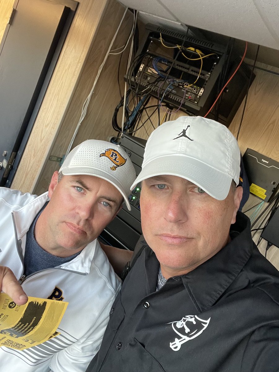 Things are getting serious in the press box!  Lakers vs Wayzata in a beautiful night for football at The Patch! Go Lakers! Join us at 7pm for pregame/dance performance/Keys🔑🔑 ⁦<a href="/PLLakers/">PL Lakers</a>⁩