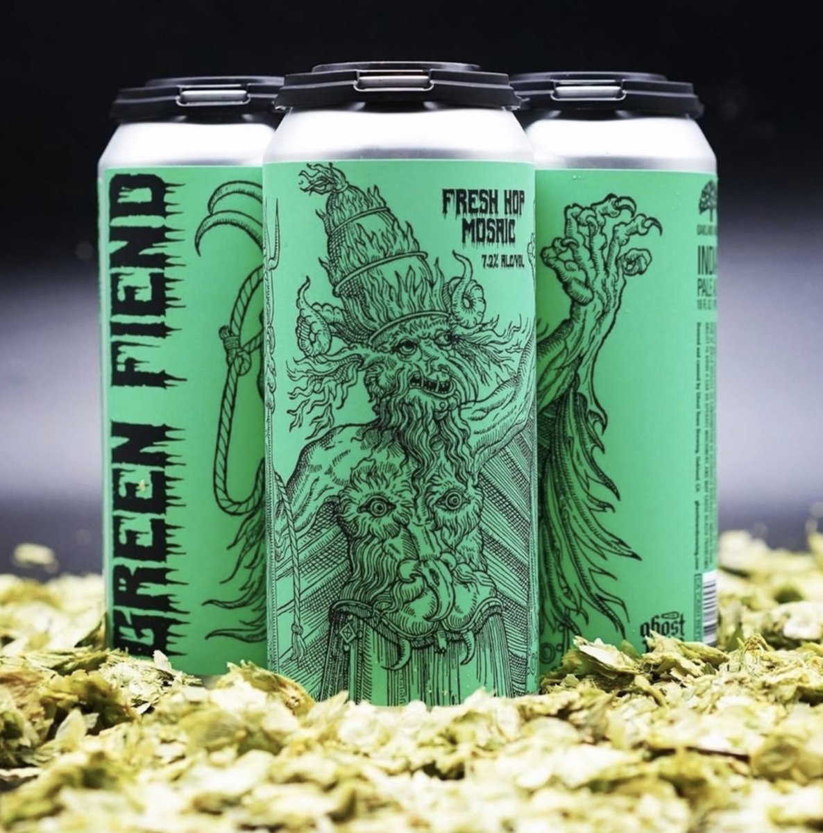 Harvest for 2024 has come to an end and it has been good. The last of the spoils await: 🤘Hail Satan🤘

Green Fiend's annual run amok is a celebration of the climax of harvest. This Fresh Hop IPA is made Fresh Mosaic Hops from Coleman Agriculture to our kettle in under 24 hours.