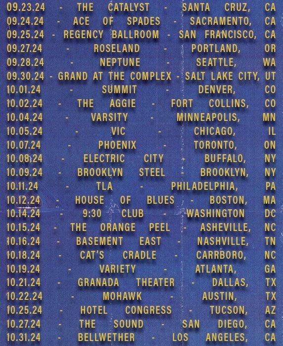 TOUR DATES: