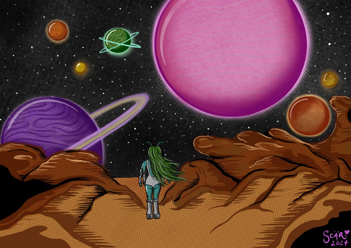 Alien Planet 👽 Day 3 
#artober #inktober #inktober2024 #drawtober