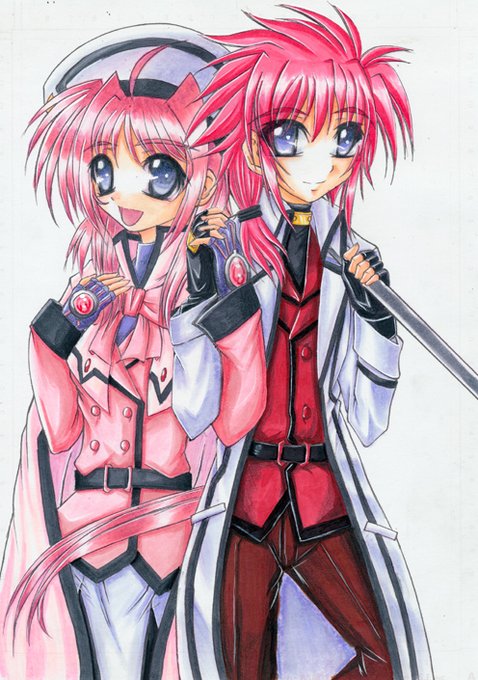 昔描いた古のアナログイラストがHDDから発掘されたのでまたまた掲載。エリxキャロ、例の未完コピー本の表紙でした。この時は、先にアナログで試しに塗ってみて雰囲気を掴んでから、CGで塗るって言う謎のやり方してたなぁ……。(今はもうやってない)はやてちゃんのきわどいBJ姿もなんか描いてたぽい 