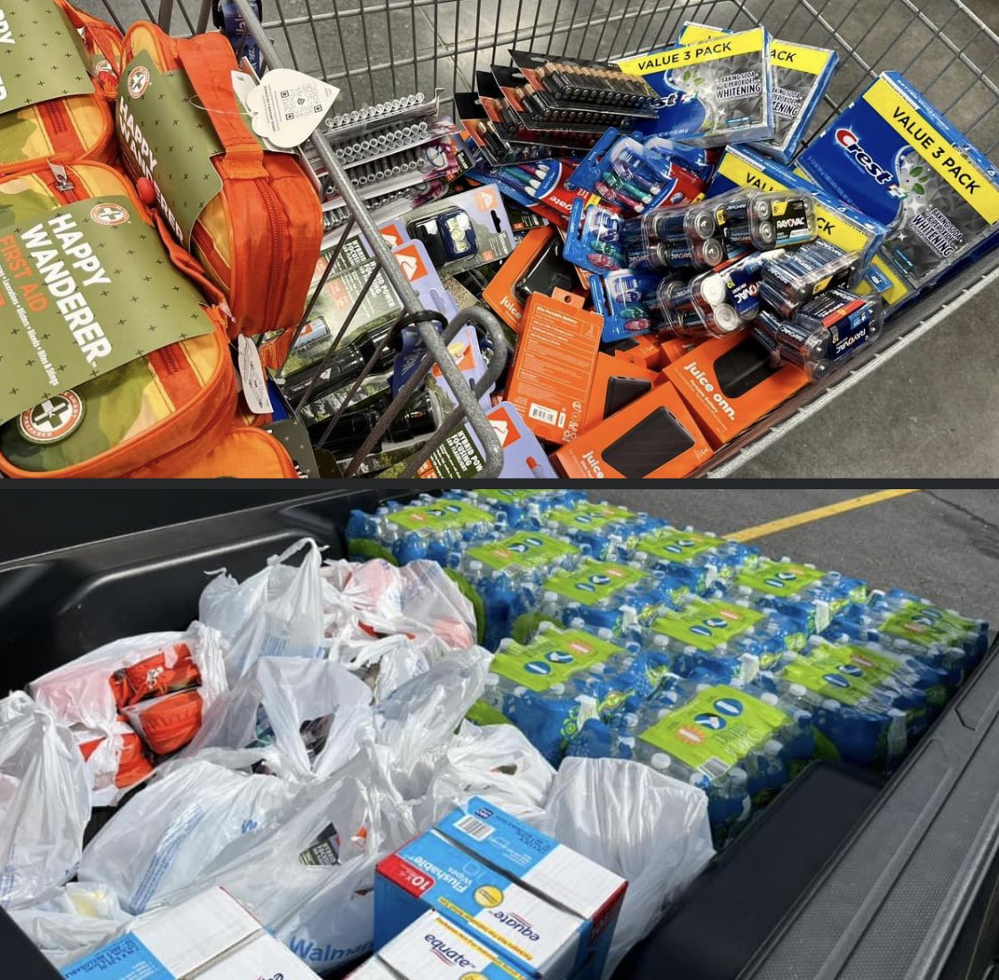 Supplies bound for East Tennessee. Once they found out where this was headed, <a href="/HomeDepot/">The Home Depot</a> and <a href="/Walmart/">Walmart</a> both offered generous discounts! THANK YOU!

#helene #unicoicounty #easttennessee #HeleneVictims #HeleneFlooding
