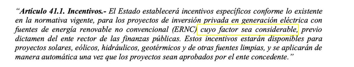 Y en el tweet pon:

La propuesta actual excluye cualquier fuente de energía de factor de planta bajo como solar o eólico, a pesar que el costo de generar con esas tecnologías (costo nivelado de energía) es menor a todas, y tienen menor impacto ambiental.