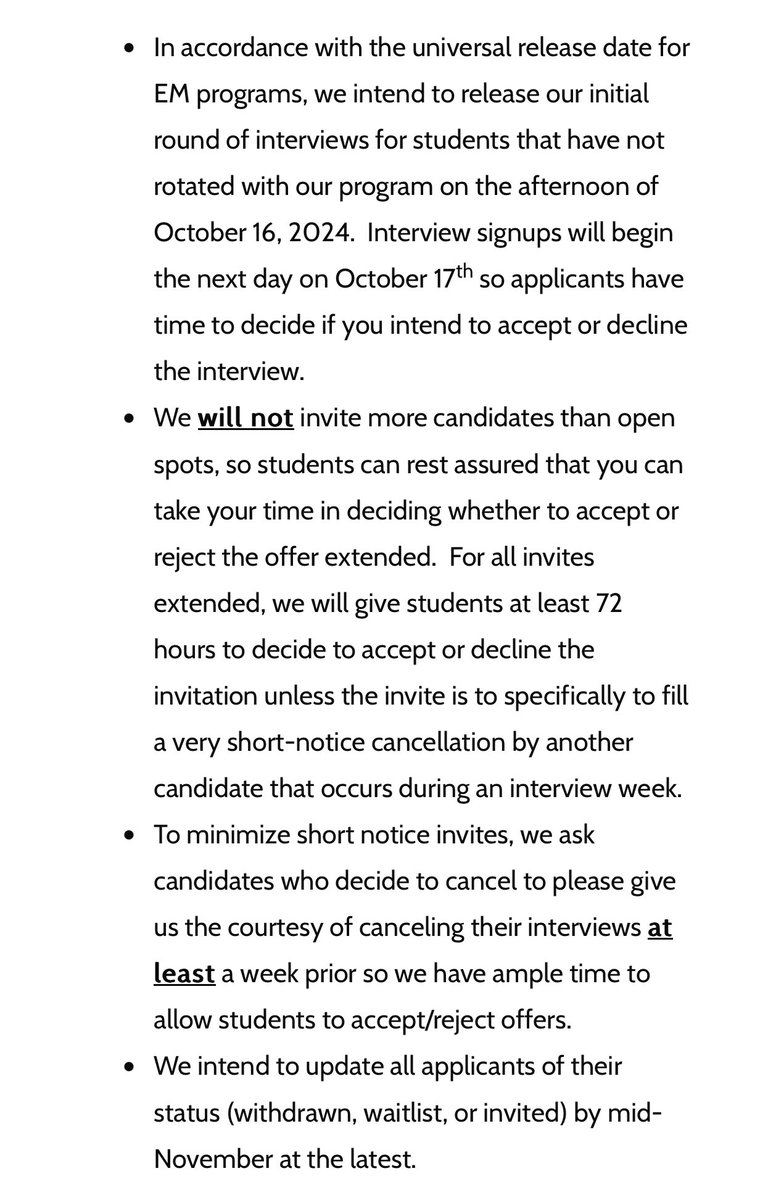 ConemaughEMres's tweet image. Info about our app process, some highlights:

- Every app will be reviewed before universal release
- Invites will be sent Oct 16 with signup the next day
- total invites = number of iv spots, so no need to rush to sign up

Best of luck everyone!