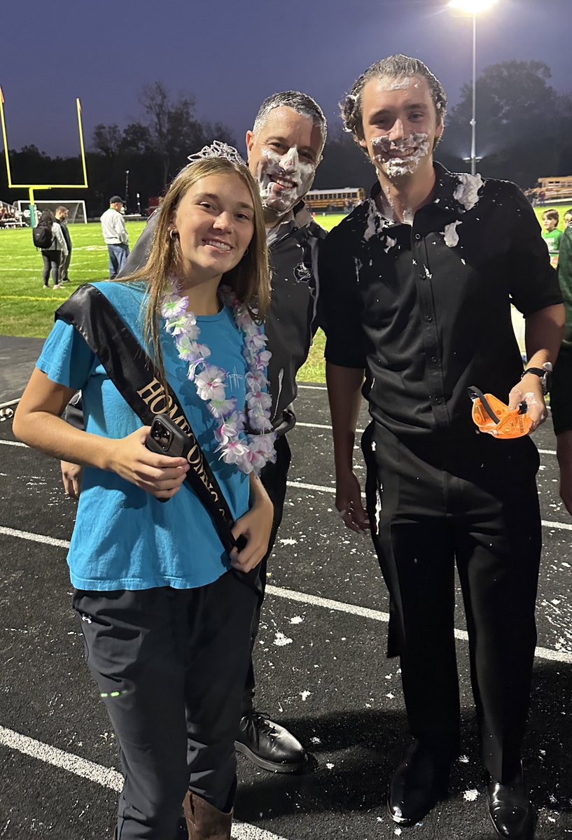 Our Queen on and off the field 👸 Congratulations Kaitlyn Miller!!  Also shout out to Coach Prather for getting pied in the face! Eventful homecoming! 💚🤍⚽️