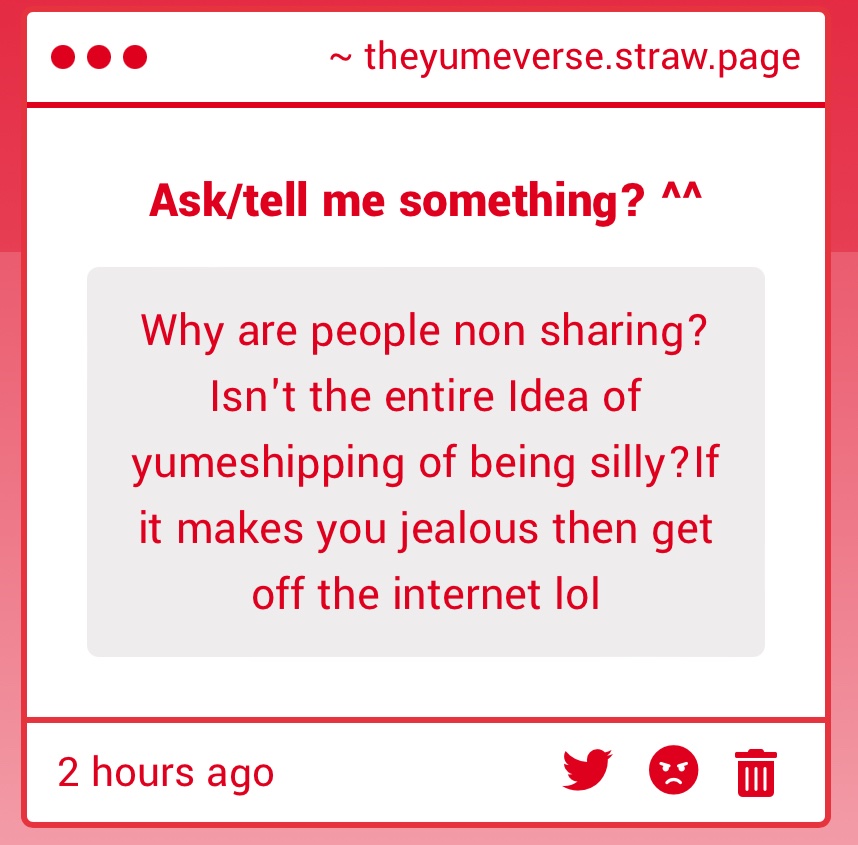 This is rude anon!
People are non sharing for many different reasons and why do you even care if the idea is ‘silly’ -  you can’t say you don’t care because you took the time to write this!
If yumes bother you so much you can get off the internet too! Then you won’t see it💗💗