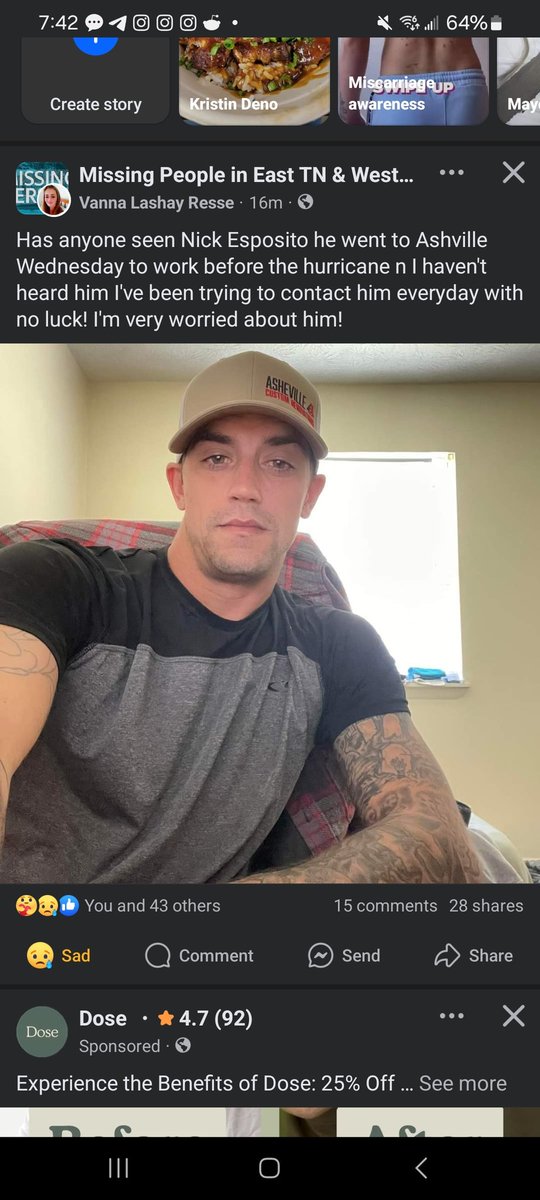 Sassafrass_84's tweet photo. Vanessa Lashay Resse is looking for Nick Esposito. He went to Asheville, North Carolina for work. 

If anybody sees or hears from him, please contact authorities. 

Please share this out. #MISSINGPERSON #helenhelp https://t.co/LcEd1h3AY0