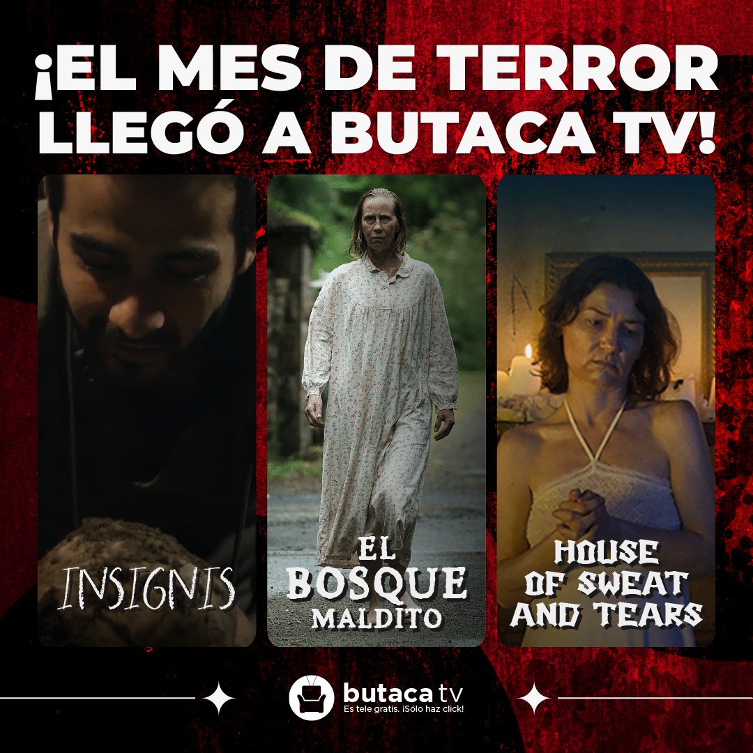 Comienza una temporada de terror en #ButacaTV. Encuentra películas que te helarán la sangre y te harán temblar de miedo, sin costo en nuestra #APP oficial:

butaca.tv/collections/ho…