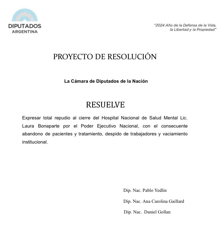 Absoluto repudio al cierre del Hospital Nacional de Salud Mental Lic. Laura Bonaparte 👇
