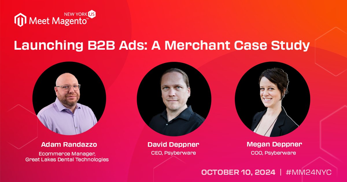 Join us at #MM24NYC this Thursday at 2pm in the Business Track! Our CEO <a href="/DavidDeppner/">David Psy Deppner</a> and COO <a href="/psybermeg/">Megan Deppner</a> will dive into a merchant case study with <a href="/dzzo716/">ɯɐpɐ</a> of Great Lakes Dental Technologies. Learn about the awesome success Great Lakes had launching B2B ads. See you there!