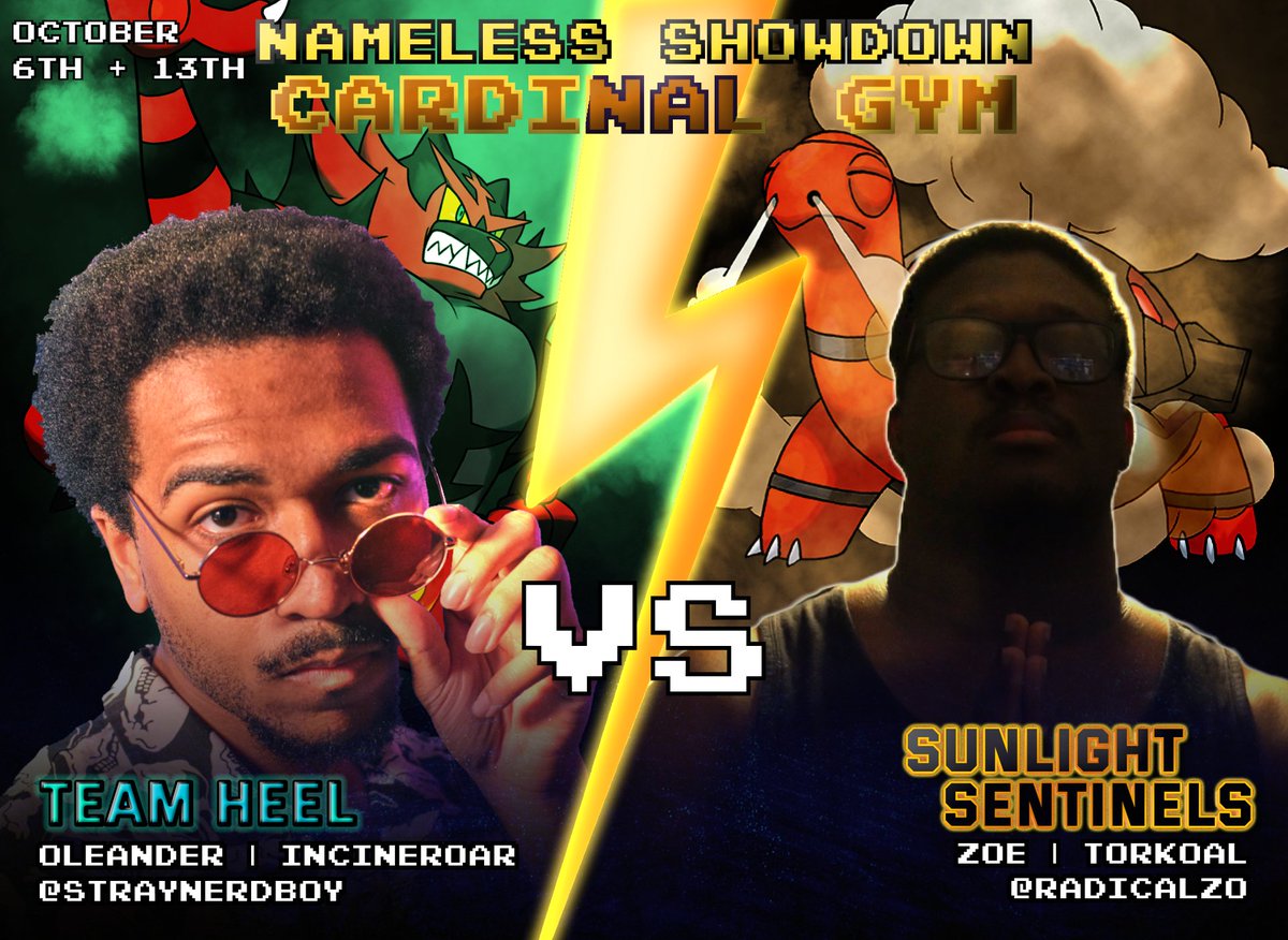 ⚡️ NAMELESS SHOWDOWN ROUND 1 ⚡️

This Sunday, Team Heel's <a href="/StrayNerdBoy/">Oleander</a> battles Sunlight Sentinels' <a href="/RadicalZo/">Zoe</a>! Will Oleander unseat the Champion or will Zo secure victory for the third year in a row?