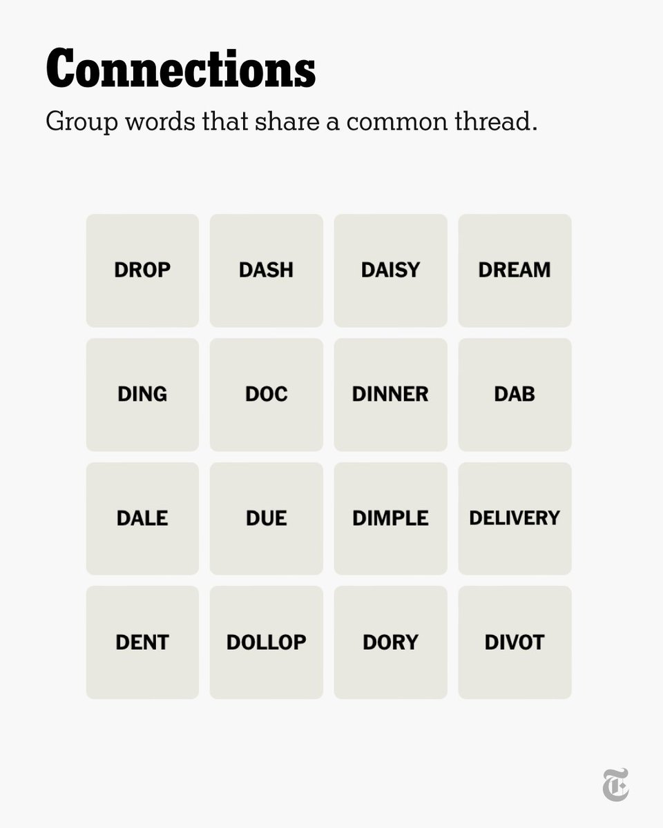How did you do in Connections today? 

Players must select four groups of four words without making more than three mistakes. nyti.ms/3Nd0CAl