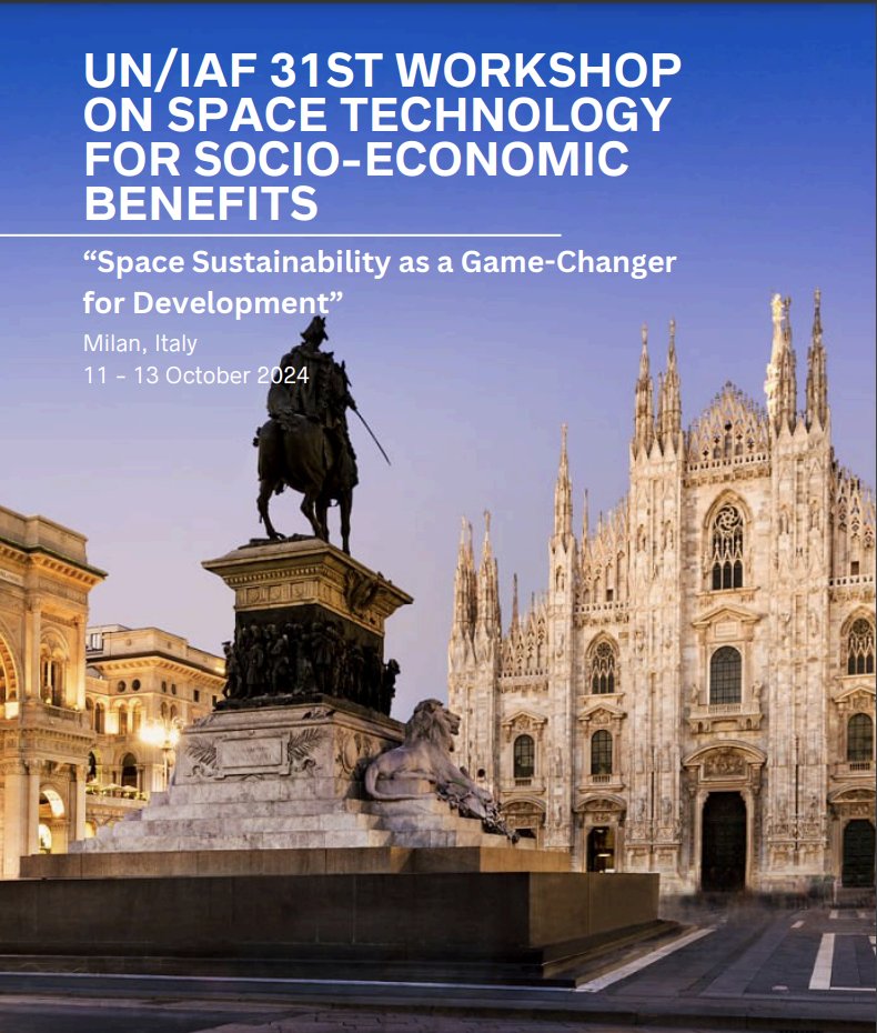 Honoured to be part of the United Nations Office for Outer Space Affairs (UNOOSA) Workshop on Space Technology for Socio-Enomic Benefits next week  in Milan.
For the full list of panelists and presenters:
unoosa.org/.../2024/UN-IA…