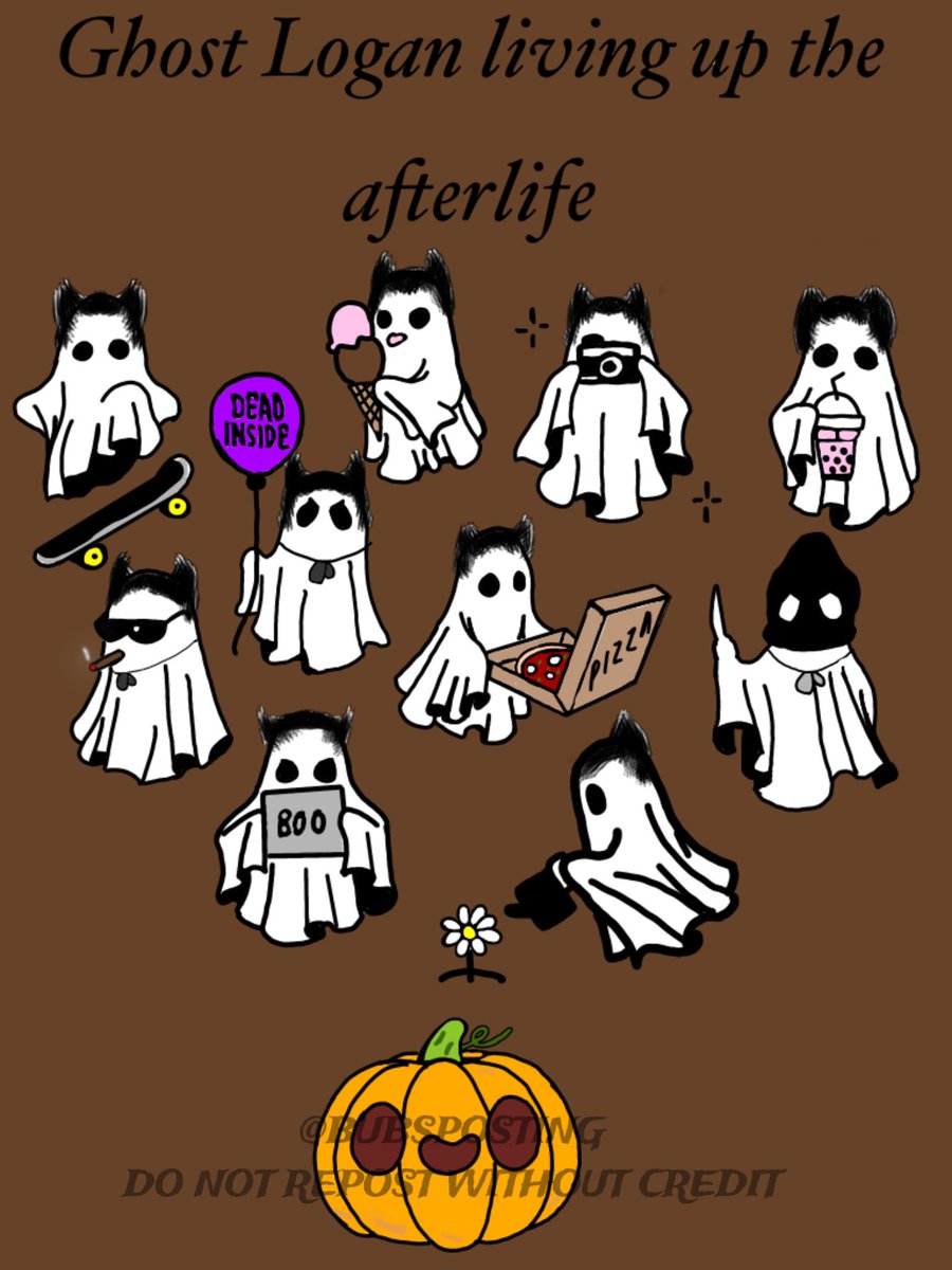 angeloffthice's tweet image. I have officially landed and as promised here is a new set of Spooky’s. Here is Ghost Logan living it up in the afterlife