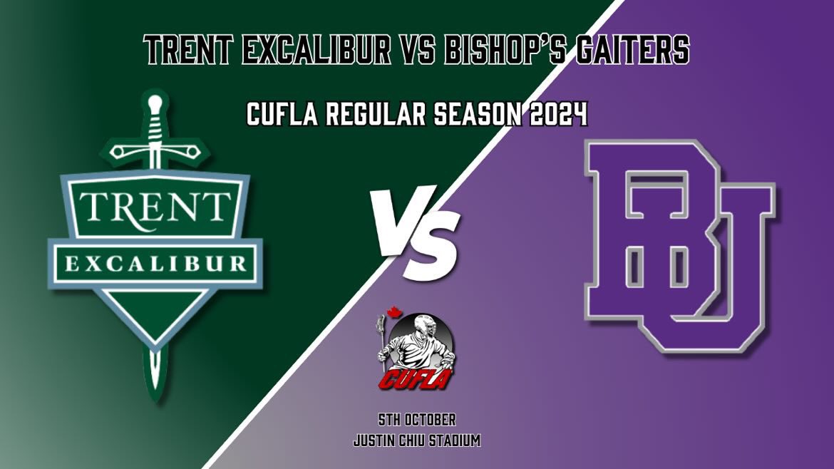 Saturday nights + <a href="/CUFLAlacrosse/">CUFLA</a>  = 😃

🆚 <a href="/BishopsGaiters/">#GaiterNation</a> 
📍Justin Chiu Stadium
⏰ 6:00 PM
📺 m.youtube.com/@TrentExcalibur

MLAX | #DefendTheRiver ⚔️